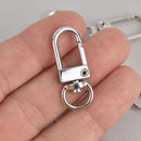 10 Silver Plated Swivel Clasps for Key Rings, Dog Leashes 33x12mm, fin0983