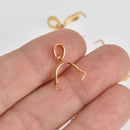 5 Stainless Steel Gold Pinch Bail Findings 18x14mm, fin0991