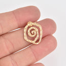 1 pair Matte Gold Earring Post Blanks, ear studs with loop, swirl fin0992