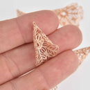 10 Light Gold Filigree Bead Cones, Flower Wrap, 27mm, fin1000