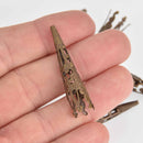 20 Filigree Bead Cones, Bronze Wrap, 1-5/8", fin1004