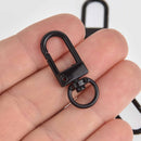 10 Black Plated Swivel Clasps for Key Rings, Dog Leashes 33x12mm, fin1006