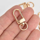 10 Gold Plated Swivel Clasps for Key Rings, Dog Leashes 33x12mm, fin1007