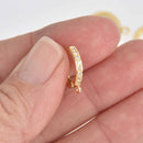 2 Gold Micro Pave Earrings, Huggie Hoops, fin1029