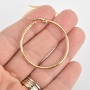 10 GOLD 35mm Huggie Earring Blanks Stainless Steel fin1149