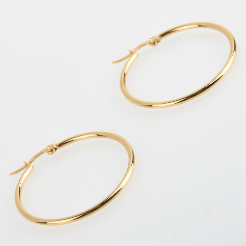 10 GOLD 35mm Huggie Earring Blanks Stainless Steel fin1149