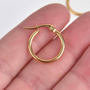 10 GOLD 18mm Huggie Earring Blanks Stainless Steel fin1103