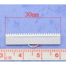 25 Silver Ribbon End Clamp Fasteners, 30mm long fin1135