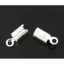 20 Silver 2mm Cord End Bails, fits 2mm-2.5mm cord, fin1136
