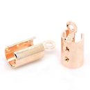 20 Rose Gold 4mm Cord End Bails, fits 4mm cord, fin1138