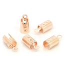 20 Rose Gold 4mm Cord End Bails, fits 4mm cord, fin1138