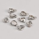 10 Clip-On Earring Blanks, bezel tray fits 8mm round cabochons, stainless steel, fin1139