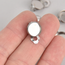 10 Clip-On Earring Blanks, bezel tray fits 8mm round cabochons, stainless steel, fin1139