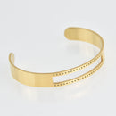 1 Gold Plated Cuff Bangle Bracelet Blank for seed beads, adjustable, fin1140
