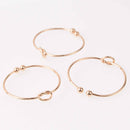 2 Gold Love Knot Bangle Bracelet Blanks, Copper, 6.5", fin1151