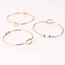 2 Gold Love Knot Bangle Bracelet Blanks, Copper, 6.5", fin1151