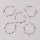 Huggie Hoop Earrings, Silver Plated, 3 bottom loops, fin1159