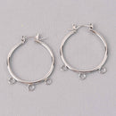 Huggie Hoop Earrings, Silver Plated, 3 bottom loops, fin1159