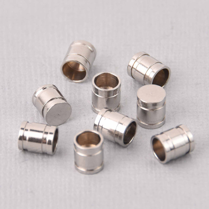 10 Stainless Steel End Caps, Fits up to 5mm cord, fin1160