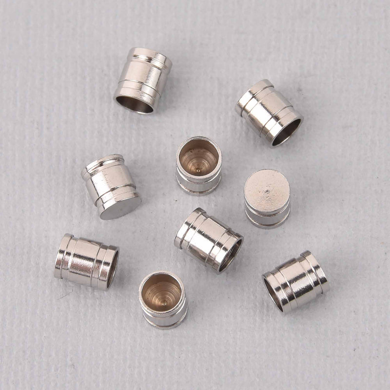 10 Stainless Steel End Caps, Fits up to 5mm cord, fin1160