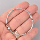 2 Silver Love Knot Bangle Bracelet Blanks, Copper, 6.5", fin1162