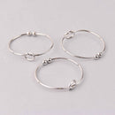 2 Silver Love Knot Bangle Bracelet Blanks, Copper, 6.5", fin1162