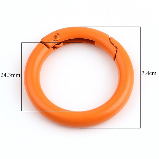 5 Key Rings, 34mm, Mixed Colors, Enamel, fin1166