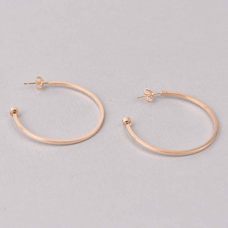 Gold Hoop Earrings, 40mm, fin1168