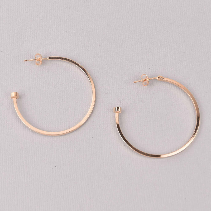 Gold Hoop Earrings, 40mm, fin1168