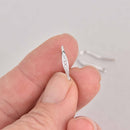 2 Silver Micro Pave Earrings, Hook, fin1173