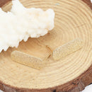 2 Silver Stardust Earring Post Blanks, 18K real platinum plated, fin1174