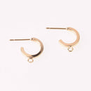 6 Light Gold Plated Hoop Earring Blanks, fin1177