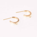 6 Light Gold Plated Hoop Earring Blanks, fin1177