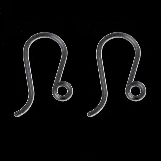 20 Plastic Earring Wire Blanks, fish hook, white, hypoallergenic, fin1179