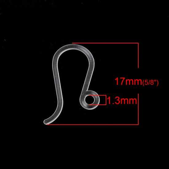 20 Plastic Earring Wire Blanks, fish hook, white, hypoallergenic, fin1179