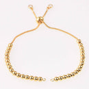 2 Gold Box Chain Slider Bracelet Chains, Crystals on the ends, one size fits most, fin1181