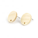 10 Wood Earring Post Blanks, Circle, fin1201