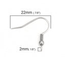 50 STAINLESS STEEL French Hook Earrings Ear Wires,  Hypoallergenic (25 pairs) fin1206