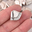 10 Silver End Caps for Tassel Jewelry, Leather Cord End Tassel Bead Cap fin1213