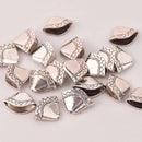 10 Silver End Caps for Tassel Jewelry, Leather Cord End Tassel Bead Cap fin1213