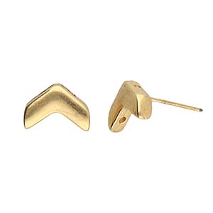 Ganema Chevron Earring Blanks, 24k Gold Plate, x8 pcs, fin1217