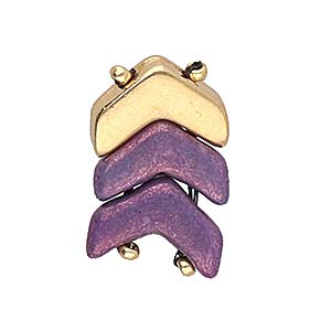 Ganema Chevron Earring Blanks, 24k Gold Plate, x8 pcs, fin1217