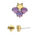 Alopronia Ginko Earring Blanks, 24k Gold Plate, x8 pcs, fin1219