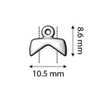 Koutalas Chevron Bead Ending, Silver Plate, x10 pcs, fin1227