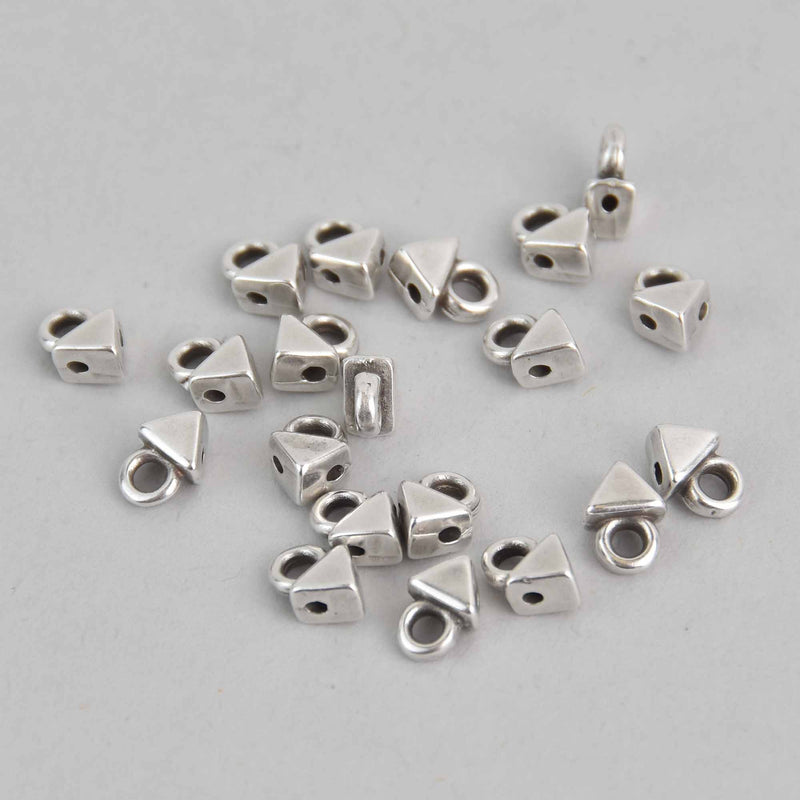 Agali Kite Bead Ending, Silver Plate, x20 pcs, fin1224