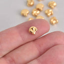 Maltas Ginko Bead Substitute, 24k Gold Plate, 4 pcs, fin1225