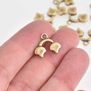 Kastro II Ginko Bead Ending, Antique Brass Plate, x8 pcs, fin1226