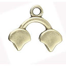 Kastro II Ginko Bead Ending, Antique Brass Plate, x8 pcs, fin1226