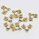 Kastro II Ginko Bead Ending, Antique Brass Plate, x8 pcs, fin1226