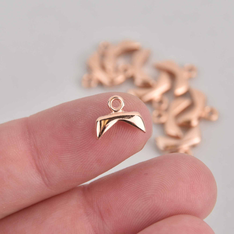 Koutalas Chevron Bead Ending, Rose Gold Plate, x10 pcs, fin1229